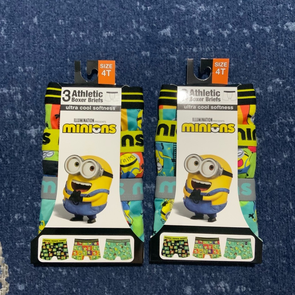 DEAL ‼️ Kid’s Minions Athletic Boxer Briefs Two 3-Pack